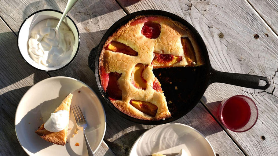 Peach and Almond Skillet Cake