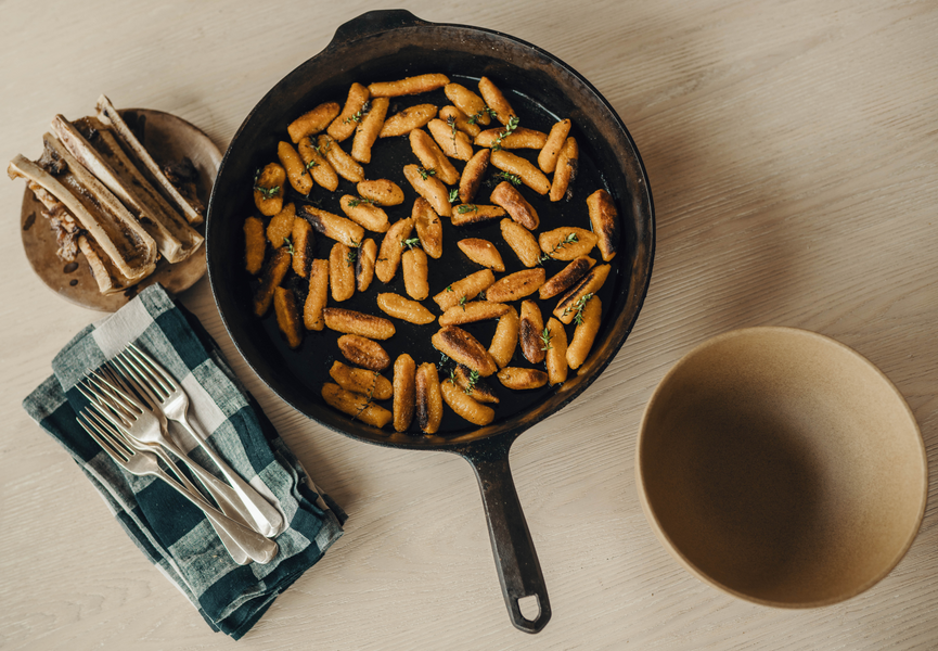 Pumpkin and Potato Gnocchi with Bone Marrow