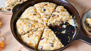 Cranberry-Orange Scones in a Cast Iron Skillet